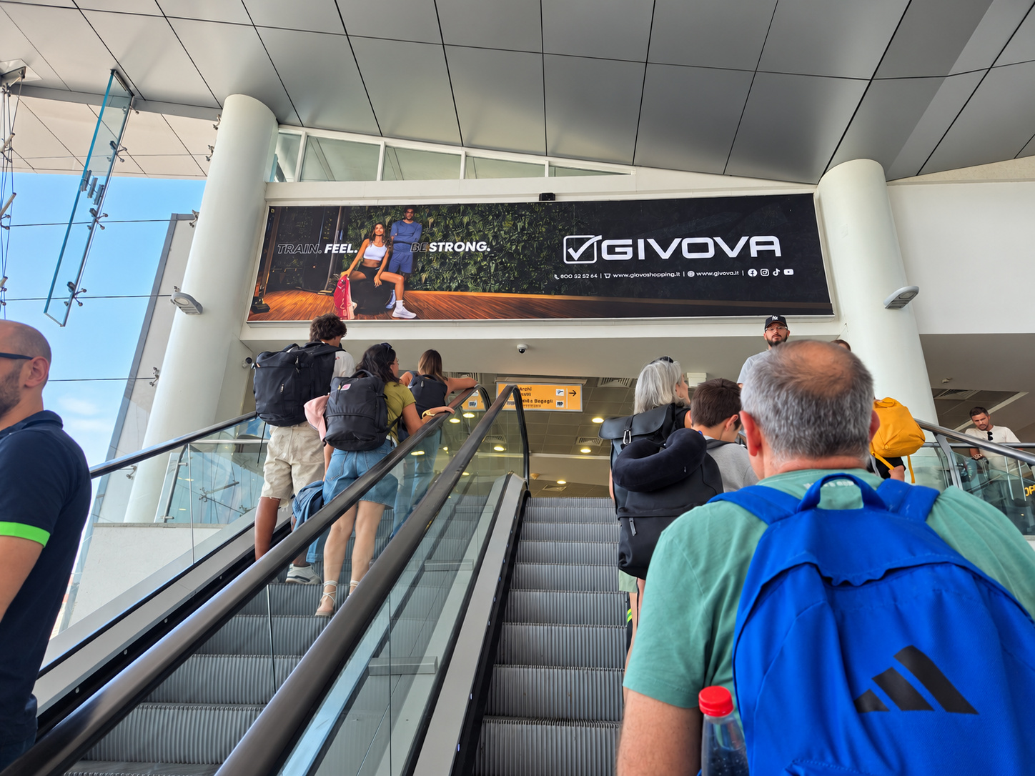 Example of banners in an airport terminal