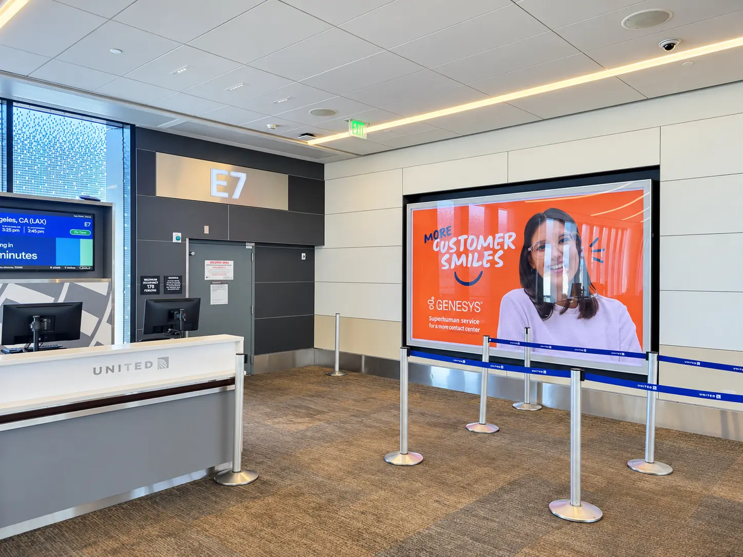 Example of spectaculars in an airport terminal