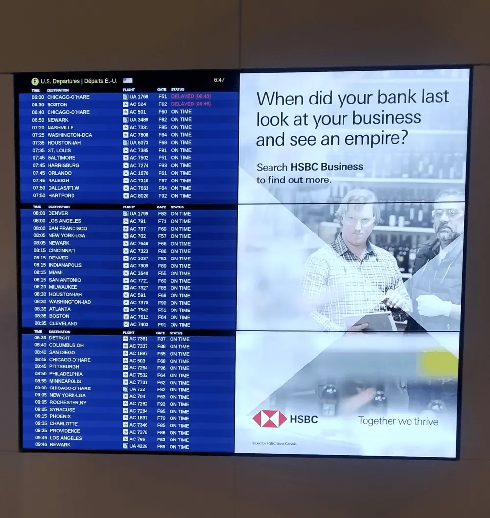 Newark Airport Ewr Advertising Flight Information Screens A1