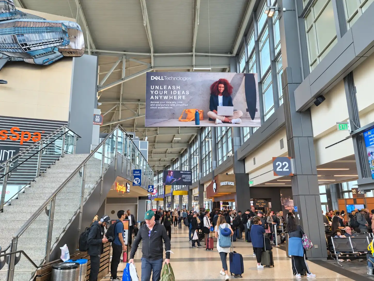 Dell advertising in Austin-Bergstrom International Airport (AUS).
