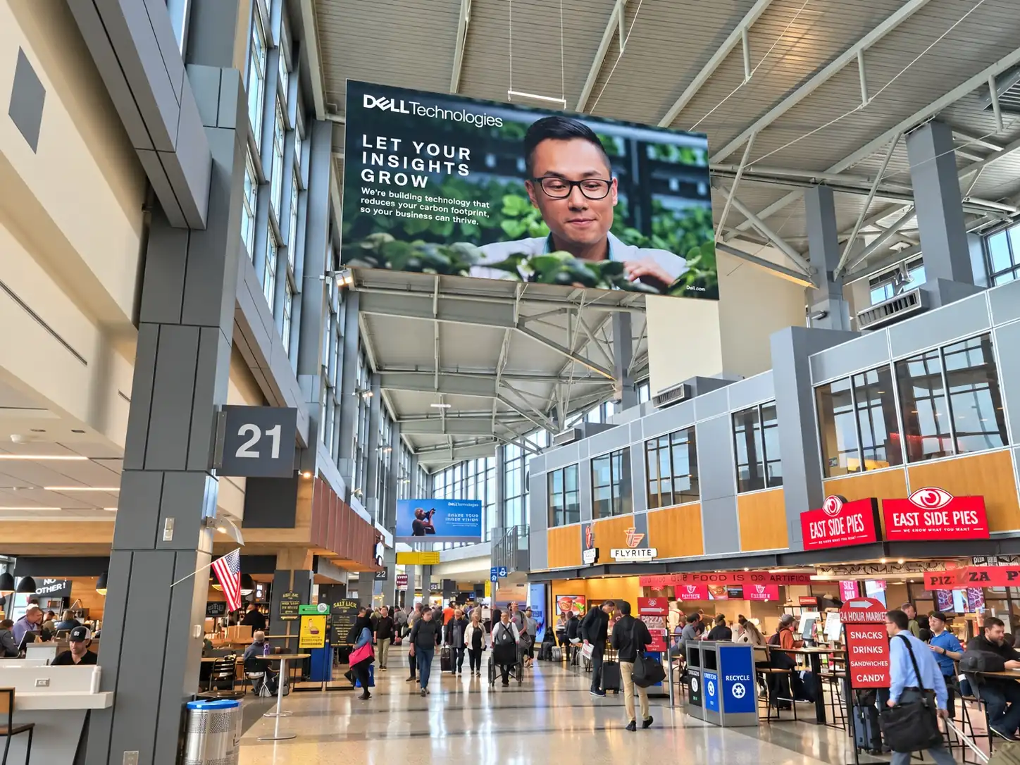 Dell advertising in Austin-Bergstrom International Airport (AUS).